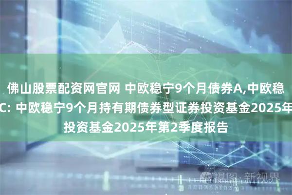 佛山股票配资网官网 中欧稳宁9个月债券A,中欧稳宁9个月债券C: 中欧稳宁9个月持有期债券型证券投资基金2025年第2季度报告