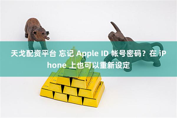天戈配资平台 忘记 Apple ID 帐号密码？在 iPhone 上也可以重新设定